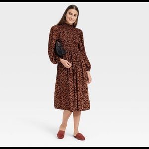 A New Day Long Sleeve Smocked Bodice Dress